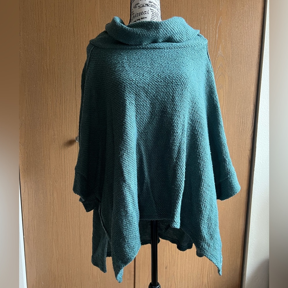 We The Free Cowl Neck Poncho Teal